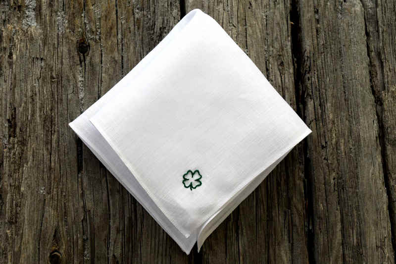 Monogrammed linen on sale pocket square