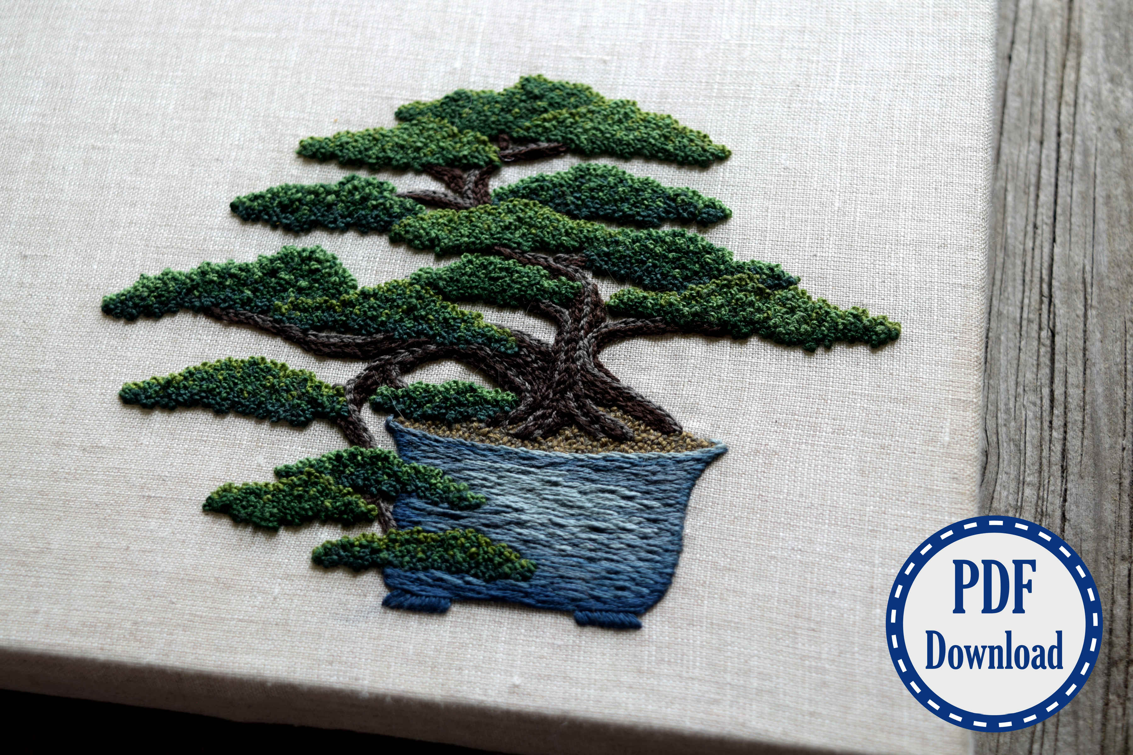 Juniper Bonsai Embroidery Pattern