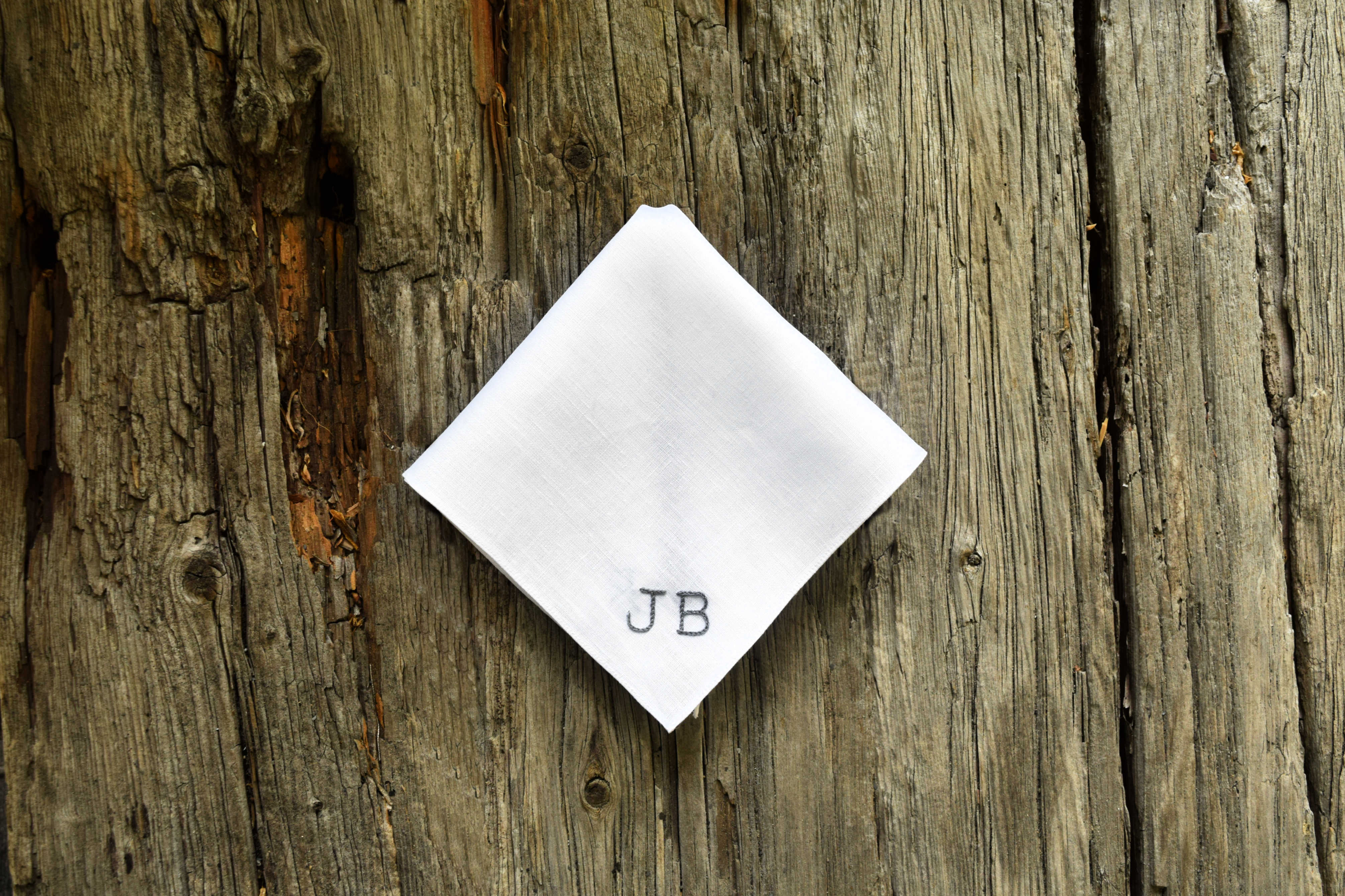 Monogrammed linen on sale pocket square