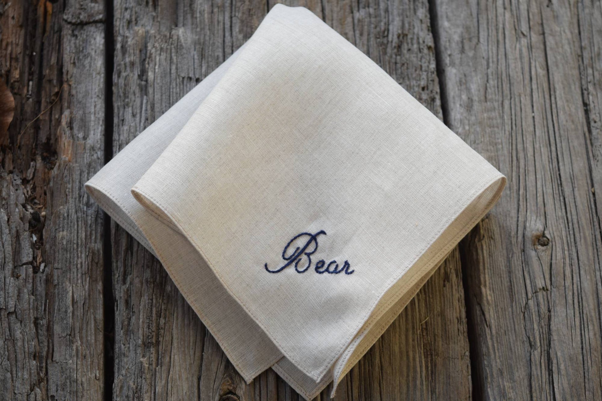 Linen Tea Towels 2 Pcs. NAVY BLUE Linen Tea Towels. Hand -  Hong Kong